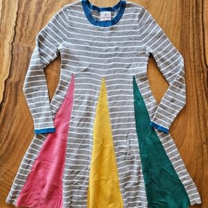 Hanna Andersson Size 10 Dress Gray Striped Dress